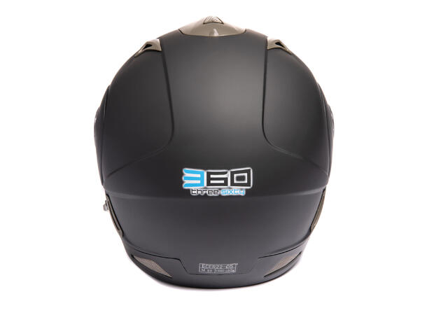 360 Modularhjelm - Matt Sort m/El-Visir Sett med komplett elektrisk visir