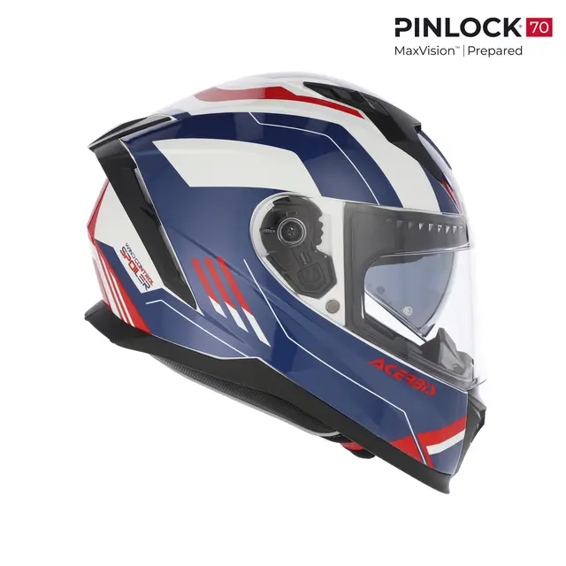 AC Helmets X-Way Graphic White/Blue/Red 
