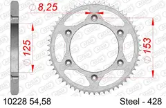 AFAM Bakdrev, St&#229;l #428 - Honda CRM FX125 09-11, XR125L  03-08