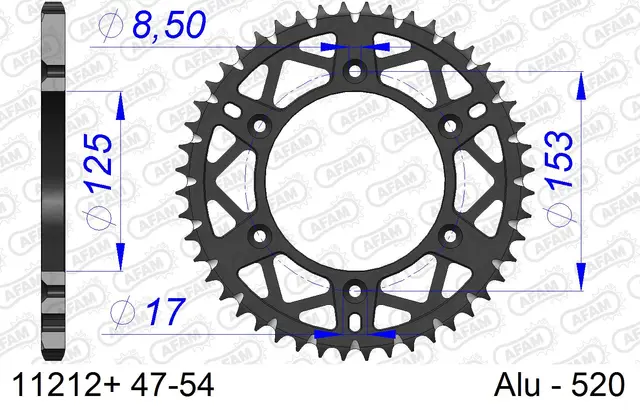 AFAM Bakdrev, Alu#520 S/C , Honda CR/CRF CRF125/250/450, CR 125/230/250/450,XR650 