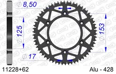 AFAM Bakdrev, Aluminium #428 S/C - Honda CRE FX 125 09-11