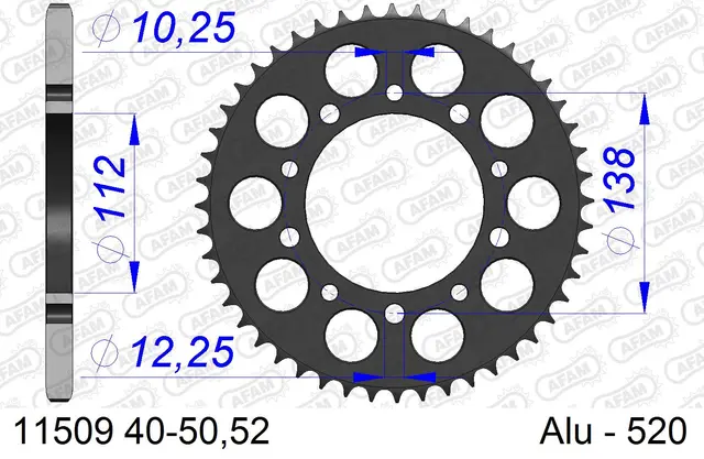 AFAM Bakdrev, Alu #520 - Honda/Yamaha CB600/900,CBR600/650/900,VTR1000/YZF 