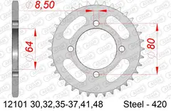 AFAM Bakdrev, St&#229;l #420- Yamaha PW/TT-R+ FS/LB//LC/PW/RD/RT/RX/RZ/TT-R, 50-90cc