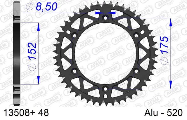 AFAM Bakdrev, Alu#520 S/C, Yamaha WR/YZ WR 125 -98/250 98-99, YZ 125 97-98 