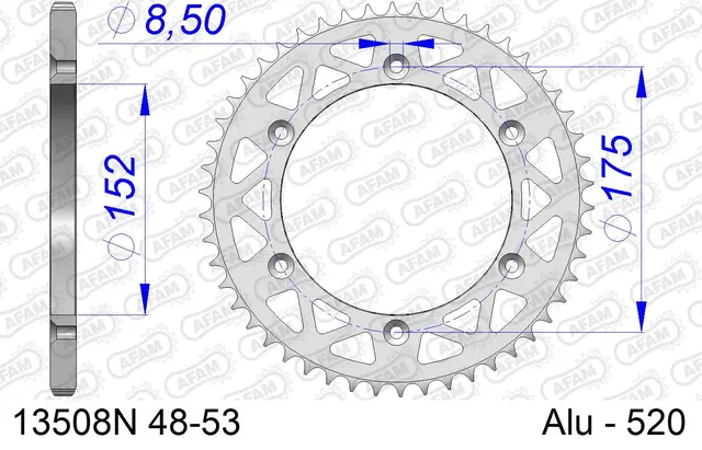 NB Bakdrev, Aluminium #520 WITHOUT AFAM MARK 