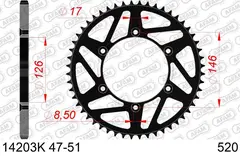 AFAM Bakdrev, St&#229;l Sort 520- Kawa/Suzuki KLX/DR/DR-Z/RM/RM-X/RM-Z/TS