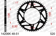 AFAM Bakdrev, St&#229;l Sort 520 - GG/HQ+ Beta/Gas Gas/HQ/Sherco/Suzuki+