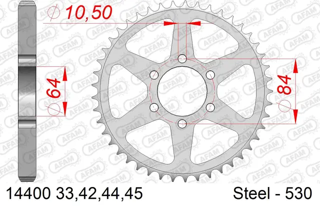 AFAM Bakdrev, Stål #530 - Suzuki GS400/425/450/550/GSX400/GT380/500/T500 