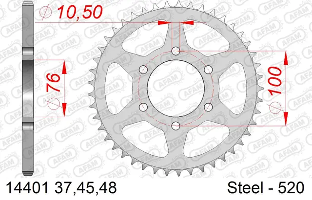 AFAM Bakdrev, Stål #520 - Suzuki DR/GN 
