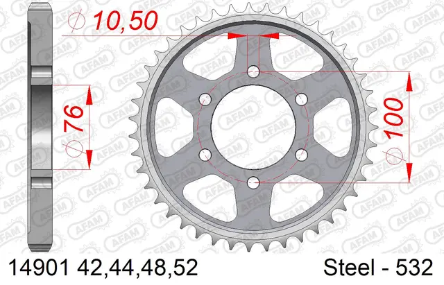 AFAM Bakdrev, Stål #532 - Suzuki GSX1100F 87-94, GSX-R1100 89-92, W 93-98 