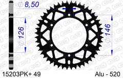AFAM Bakdrev, Alu#520 S/C, Sort- Suzuki DR/DRZ/RM/RMX/RMZ, Svart