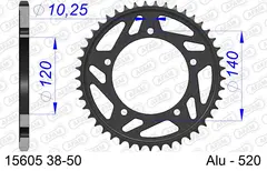 AFAM Bakdrev, Aluminium #520 - Suzuki GSR600/750,GSX-R600/750/1000,SV1000N/S