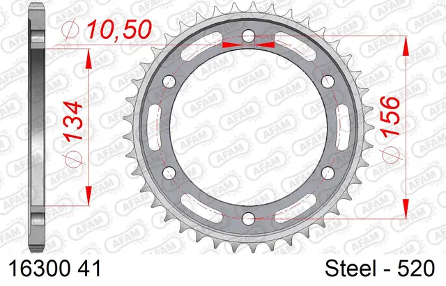 AFAM Bakdrev, Stål #520 - Kawasaki KR250 KR 250 89-91 
