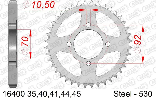 AFAM Bakdrev, Stål #530 - Kawasaki GPZ/KH/S3/Z250/400/440 