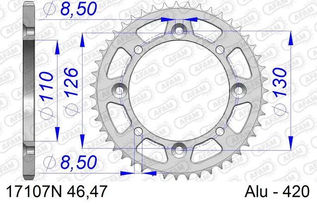 AFAM Bakdrev Alu. KX65/RM65 AFAM Bakdrev i Høy Kvalitet 
