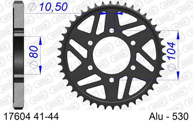 AFAM Bakdrev, Aluminium #530 - Kawasaki ZX9R,ZXR750R,ZXR750,ZX750 