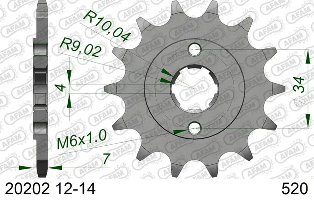 AFAM Framdrev #520 - Honda CR/MTX/XL/XR+ 