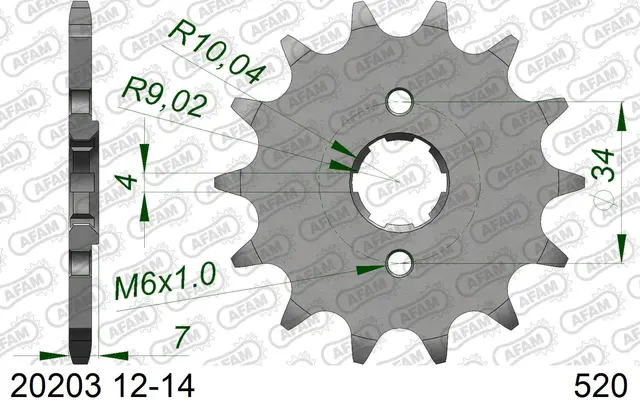 AFAM Framdrev #520 - Honda MTX/NSR 