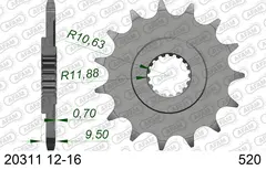 AFAM Framdrev #520 - Honda CR/CRF CR/CRE/CRM/CRF/TRX 250/450/500