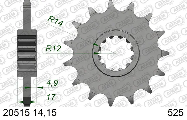 AFAM Framdrev #525 - Honda CB/CBF/CBR 