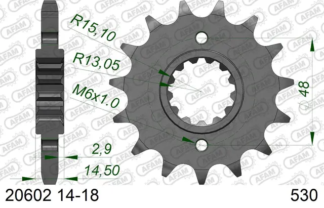 AFAM Framdrev #530- Honda CB/CBR/CBX/VF+ 