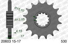 AFAM Framdrev #530- Honda CB/CBF/CBR/VF+
