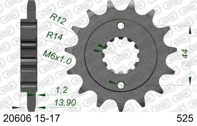 AFAM Framdrev #525 - Honda XRV 750 Africa Twin (1990 - 2003) 