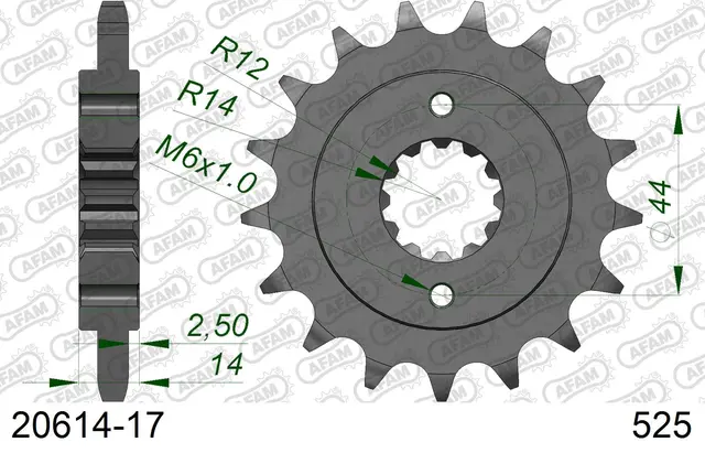 AFAM Framdrev 525 17T 