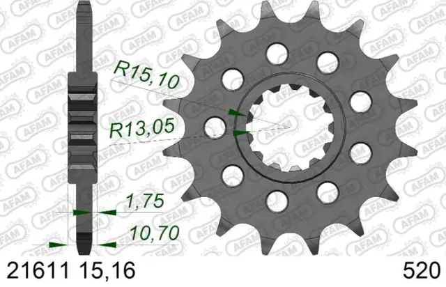 AFAM Framdrev #520 - Yamaha FZ/MT/YZF-R1/7 