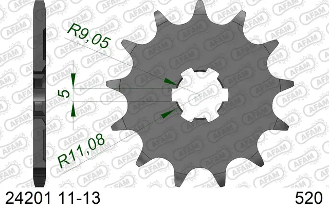 AFAM Framdrev #520 - Kawasaki KX 125 KAWASAKI KX 125 (1994 - 2008) 