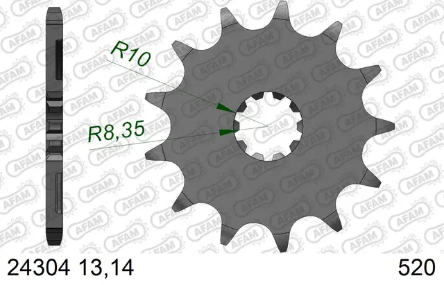 AFAM Framdrev #520 - Kawasaki/Suzuki KX 250F 04-05, RM-Z 04-06 