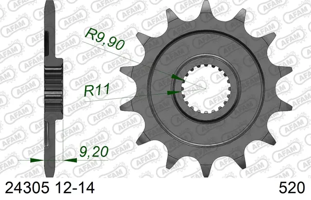 AFAM Framdrev #520 - Kawasaki KX 250 F (2006 - 2020) 