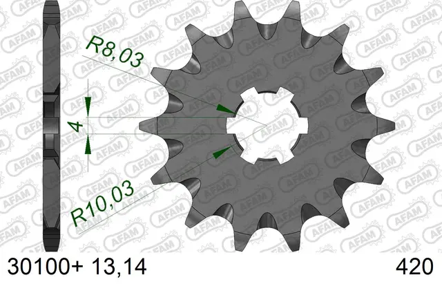 AFAM Framdrev #420 SC - Kawa/Suz/Yamaha KX60/65/80/85/100,RM60/65/100,DT,LB,LC+ 
