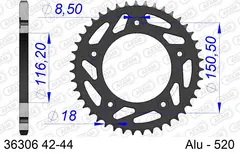 AFAM Bakdrev, Aluminium #520 - Aprilia RS 250 95-03