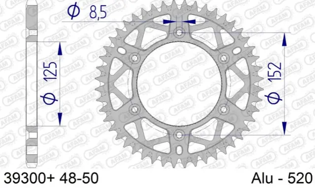 AFAM Bakdrev, Alu #520 S/C - Beta RR 125/200/250/300/350/390/400/430/450/498 