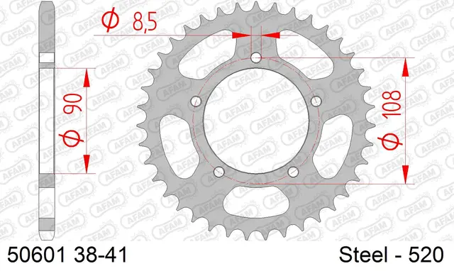 AFAM Bakdrev, Stål #520 - Ducati 