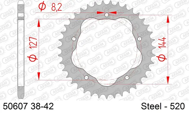 AFAM Bakdrev, Stål #525 - Ducati 
