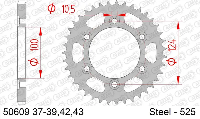 AFAM Bakdrev, Stål #525 - Ducati 