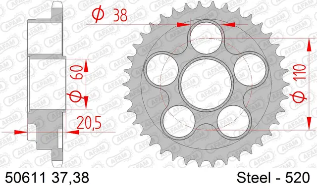 AFAM Bakdrev, Stål #520 - Ducati 