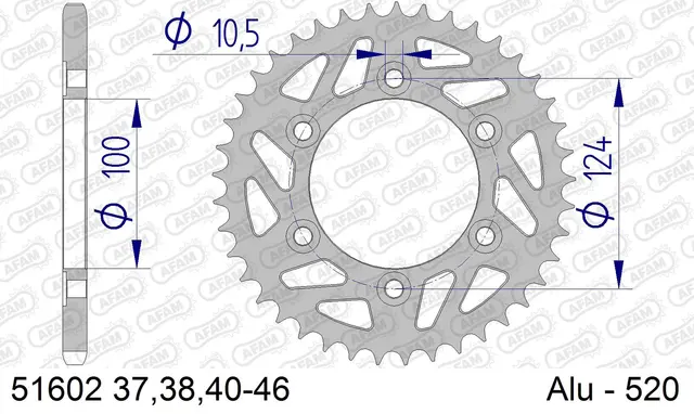 AFAM Bakdrev, Aluminium #520 - Ducati 600/620/695/696/750/800/900/907 