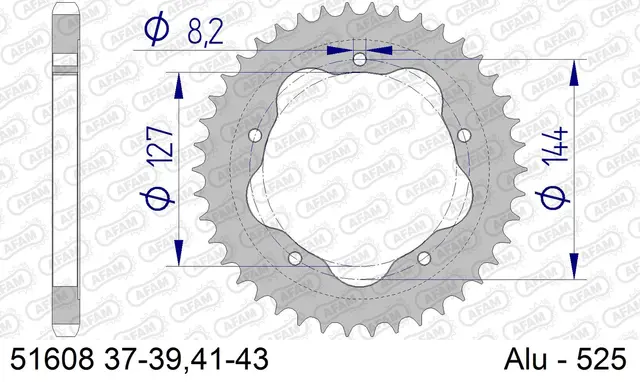 AFAM Bakdrev, Aluminium #525 - Ducati 796/848/939/996/998/1000/1100 