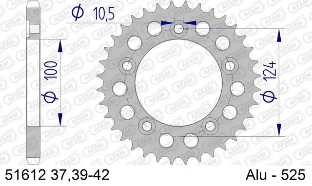 AFAM Bakdrev, Aluminium #525 - Ducati 749 Dark/R/S 