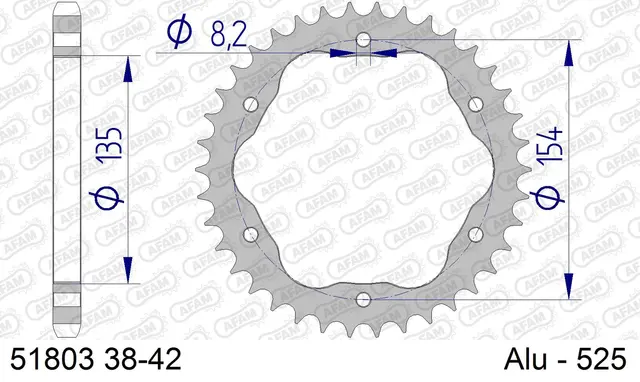 AFAM Bakdrev, Alu#525 PCD1098 - Ducati 