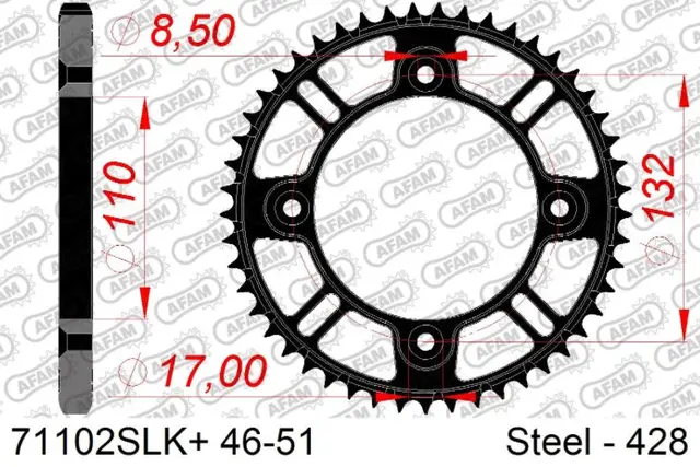 AFAM Bakdrev #428SLK+ - GG/HQ/KTM 85cc TC85 14->, SX105 04-06, SX85 07-> 