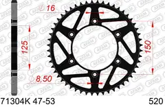 AFAM Bakdrev St&#229;l Sort 520- GG/KTM+,51T EC/EX/FC/FE/FX/TC/TE/TX/EXC/-F/SX/-F/XC+