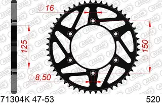 AFAM Bakdrev Stål Sort 520- GG/KTM+,51T EC/EX/FC/FE/FX/TC/TE/TX/EXC/-F/SX/-F/XC+