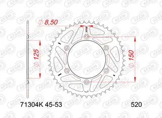 AFAM Bakdrev Stål Sort 520- GG/KTM/HQ EC/EX/FC/FE/FX/TC/TE/TX/EXC/-F/SX/-F/XC+