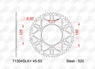 AFAM Bakdrev, Stål SLK+ #520- GG/KTM/HQ+ EC/EX/FC/FE/FX/TC/TE/TX/EXC/-F/SX/-F/XC+