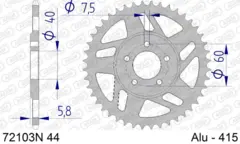 AFAM Bakdrev, Aluminium #415, 44T KTM SX50