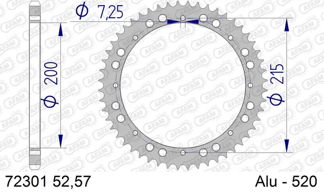 AFAM Bakdrev, Aluminium #520 - KTM MC495 82-83 